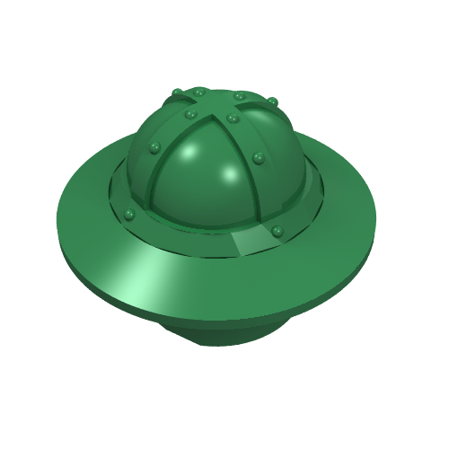 Minifig Helmet with Chinstrap and Wide Brim