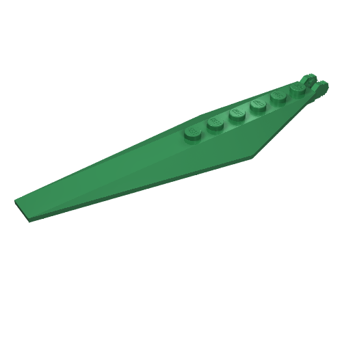 Hinge Plate 1 x 12 with Angled Side Extensions and Tapered Ends