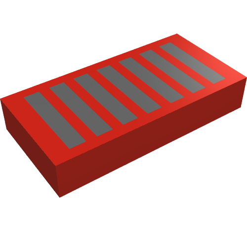 Tile 1 x 2 with Black Grill Print