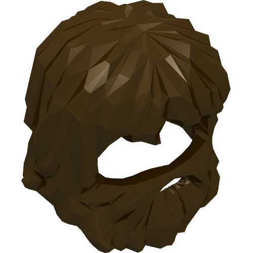 Minifig Hair with Beard and Mouth Hole