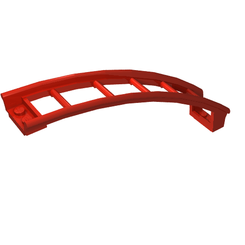 Track Roller Coaster Ramp Large Upper Part, 6 1/3 Bricks Elevation