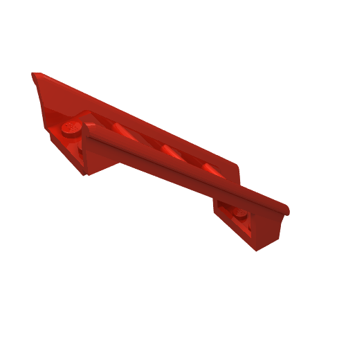 Track Roller Coaster Steep Ramp, 6 1/3 Bricks Elevation