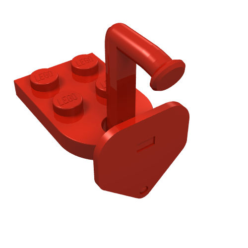 Plate, Modified 3 x 2 with Hole (Train Coupler Closed) with Hook