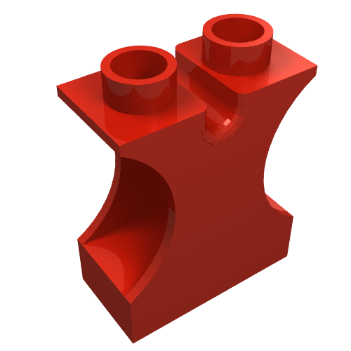 Duplo, Brick 1 x 2 x 2 with Side Cutouts and Channel in Top