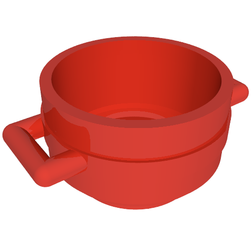 Minifig Pot Cauldron 3 x 3 x 1 & 3/4 with Handles