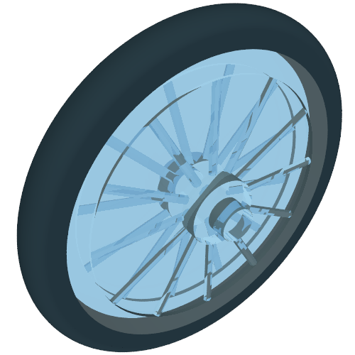 Bicycle Wheel with Black Tire