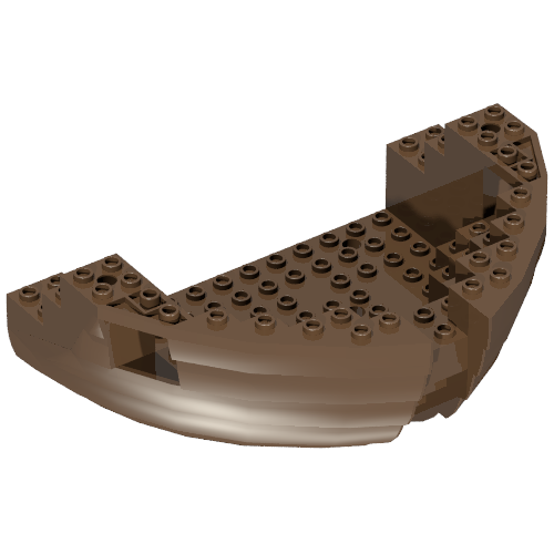Boat Hull Large Bow 12 x 16 x 5 1/3 Complete Assembly, Top Color Brown