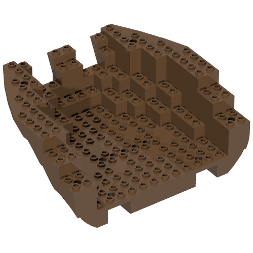 Boat Hull Large Stern 14 x 16 x 5 1/3 Complete Assembly, Top Color Brown