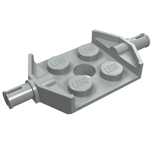 Plate, Modified 2 x 2 with Wheels Holder Wide, Reinforced Bottom