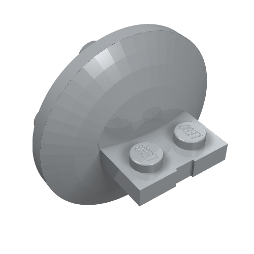 Plate Special 1 x 2 with 4 x 4 disk at 90 degrees