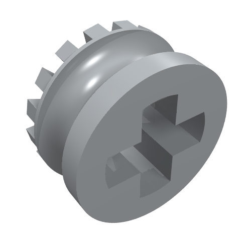 Technic Bush 1/2 Toothed Type I [+ Opening]