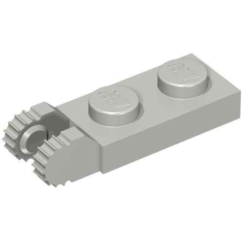 Hinge Plate 1 x 2 Locking with 2 Fingers On End, without Groove