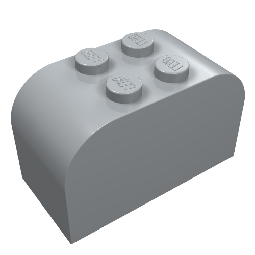 Brick 2 x 4 x 2 Double Curved Top