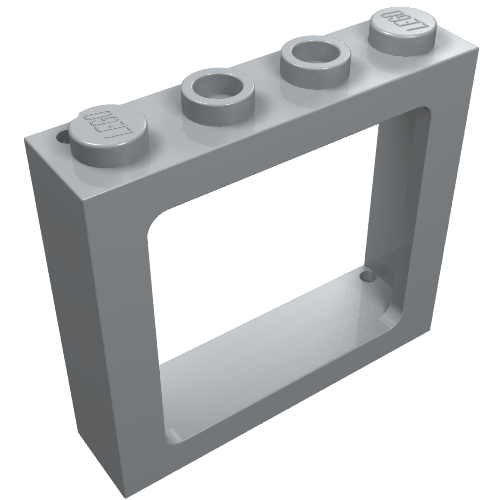 Window 1 x 4 x 3 Train with Shutter Holes and Solid Studs on Ends