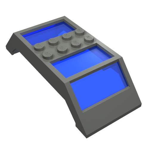Window 4 x 10 x 2 Roof Slope Double, Complete Assembly, Trans-Dark Blue Glass