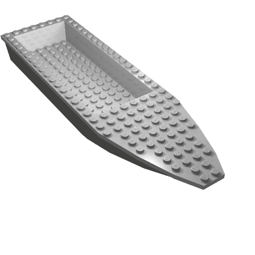 Boat Hull Unitary 28 x 8 Complete Assembly with Dark Bluish Gray Top