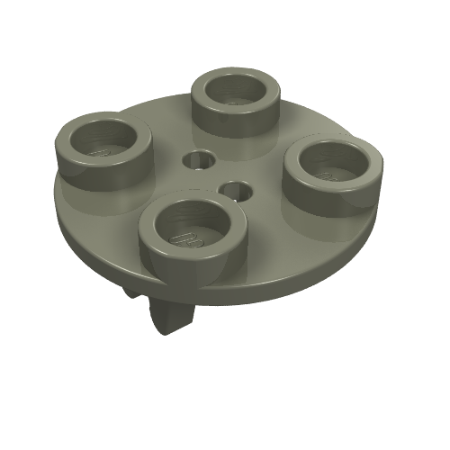 Plate, Round 2 x 2 Thin with Wheel Holder