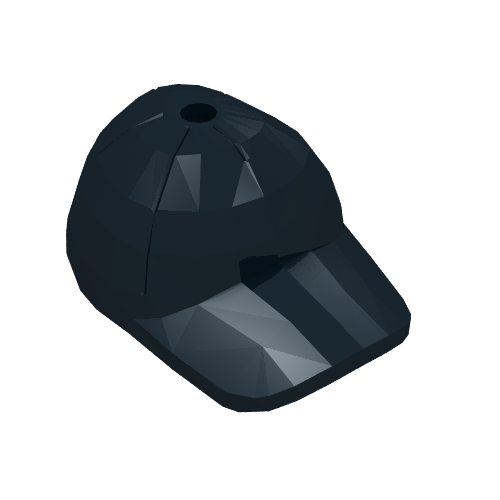 Набор LEGO Minifig Cap - Short Curved Bill with Seams and Hole on Top, Черный