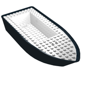 Деталь LEGO Boat Hull Unitary 25 x 10 x 4 1/3 Complete Assembly, Черный