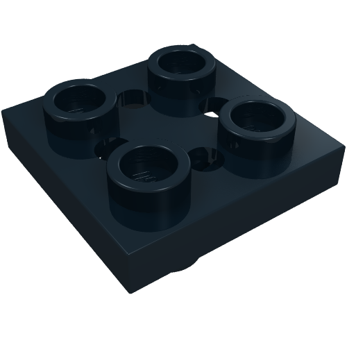 Набор LEGO Plate Special 2 x 2 with Pin on Bottom, Small Holes in Plate and Locking Fingers on Underside, Черный
