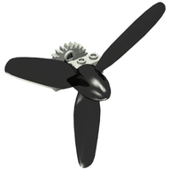 Деталь LEGO Technic Propeller 3 Blade with 24t Gear [8855 / 5113], Черный