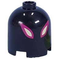 Brick Round 2 x 2 x 1 2/3 Dome Top with Dark Purple/Bright Light Yellow Eyes print