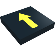 Деталь LEGO Tile 2 x 2 with Yellow Arrow without Border Print, Черный