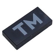 Деталь LEGO Tile 1 x 2 with White 'TM' print, Черный