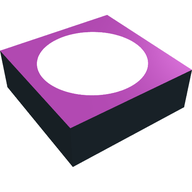 Деталь LEGO Tile 1 x 1 with Purple Top and White Circle Print, Черный