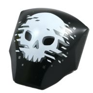 Деталь LEGO Slope Curved 4 x 5 x 1 2/3 with Facial Sculpture with Distorted Skull print, Черный