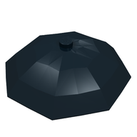 Деталь LEGO Minifig Umbrella Top with No Bottom Flaps, 6 x 6 with Top Stud, Черный