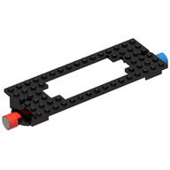 Деталь LEGO Train Base 6 x 16 Old with Magnets, Черный