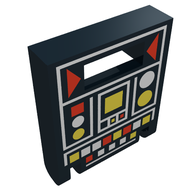 Деталь LEGO Box 2 x 2 x 2 Door with Slot with Controls Print, Черный