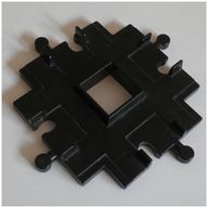 Деталь LEGO Duplo, Train Track Crossover At 90 Degrees, 6 x 6, Черный