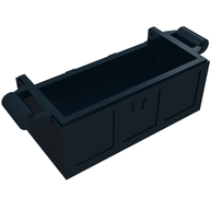 Деталь LEGO Treasure Chest Bottom without Rear Slots, Черный