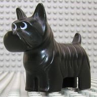 Деталь LEGO Duplo Dog Scottish Terrier / Scottie (No Base), Черный