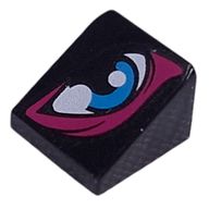 Slope 30° 1 x 1 x 2/3 with Dark Azure/White Eye, Dark Purple Outline print