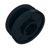 Деталь LEGO Wheel 18 x 8 with Fake Bolts and Shallow Spokes, Черный