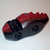 Деталь LEGO Dragon Torso (Fantasy Era) with Dark Red Dorsal Scales Pattern, Черный
