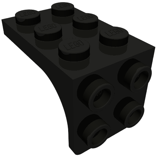 Набор LEGO Bracket 2 x 3 - 2 x 2, Curved Sides, Черный