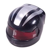 Деталь LEGO Helmet, Formula 1 with Trans-Red Visor pattern and Silver Stripes print, Черный