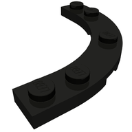 Деталь LEGO Plate Round Corner 5 x 5 with 4 x 4 Round Cutout, Черный
