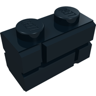 Деталь LEGO Кирпичик специальный 1 x 2, с кирпичной фактурой, Черный