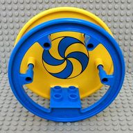 Деталь LEGO Duplo Playground Circus Wheel with Blue Swirl Print, Голубой