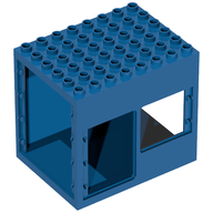 Деталь LEGO Duplo, Building 6 x 8 x 6 Drive Through with Door and Window Openings with 'POLICE' Print, Голубой
