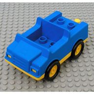 Деталь LEGO Duplo Car with 2 x 2 Studs and Yellow Base, Голубой