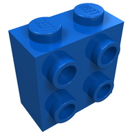 Деталь LEGO Кирпичик специальный 1 x 2 x 1 2/3, с четырьмя штырьками на одной стороне, Голубой