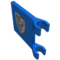 Деталь LEGO Flag 2 x 2 Square [Thin Clips] with Black Falcon Original Print (rounder bottomed Shield), Голубой