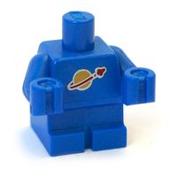 Деталь LEGO Baby / Toddler Body with Fixed Arms and Yellow Hands with White Bib with Elephant Print, Голубой