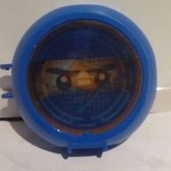 Деталь LEGO Half Pod Ninjago Zane with Ninjago Logo, Голубой